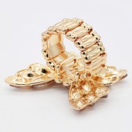 Gold Plated With Topaz Crystal Stretch Rings
