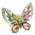 Gold-Plated-With-Green-AB-Crystal-Butterfly-Stretch-Rings-Green AB