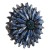 Jet-Black-Plated-With-Montana-Blue-Crystal-Two-Layers-Radiant-Floral-Stretch-Rings-Black Montana Blue