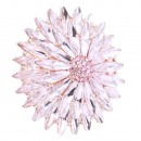 Rose Gold Plated With Pink Crystal Two Layers Radiant Floral Stretch Rings