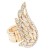 Gold-Plated-With-Topaz-Crystal-Angel-Wing-Stretch-Rings-Gold Topaz