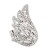 Rhodium-Plated-With-Clear-Crystal-Angel-Wing--Stretch-Rings-Rhodium Clear
