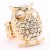 Gold-Plated-With-Clear-Crystal-Owl-Stretch-Rings-Gold Clear