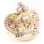 Gold-Plated-With-Clear-Crystal-Crown-Stretch-Rings-Gold Clear