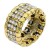 Gold-Plated-With-Clear-Crystal-Stretch-Rings-Gold clear