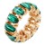 Gold-Plated-With-Green-Crystal-Stretch-Rings-Gold green