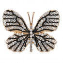 Gold Plated With Clear Crystal Butterfly  Stretch Rings