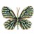 Gold-Plated-With-Green-AB--Crystal-Butterfly--Stretch-Rings-Green
