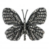 "Gunmetal Plated with Hematite Stone,  Butterfly  Stretch Rings"