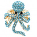 Gold Plated With Turquoise Octopus Stretch Rings