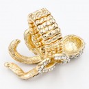 Gold Plated Octopus Stretch Rings with White Crystal