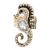 Antique-Gold-Plated-with-Clear-Crystal-Seahorse-Stretch-Rings-Antique Gold Clear