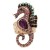 Antique-Gold-Plated-with-Purple-Crystal-Seahorse-Stretch-Rings-Antique Gold Purple