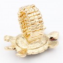 Antique Gold Plated with Clear Crystal Turtle Stretch Rings