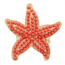 Rhodium Plated with AB Crystal Starfish Stretch Rings