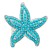 Rhodium-Plated-with-Turquoise-Crystal-Starfish-Stretch-Rings-Rhodium Turquoise