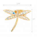 Gold Plated with AB Crystal Dragonfly Stretch Rings