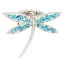 Rhodium Plated with Multi-Color Crystal Dragonfly Stretch Rings