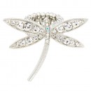 Rhodium Plated with AB Crystal Dragonfly Stretch Rings