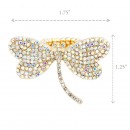Gold Plated with AB Crystal Dragonfly Stretch Rings