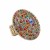 Gold-Plated-with-Multi-Color-Crystal-Stretch-Rings-Gold Multi-Color