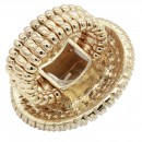 Gold Plated with White Pearl Crystal Stretch Rings