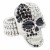 Rhodium-Plated-With-Clear-Black-Crystal-Skull-Stretch-Rings-Rhodium