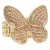 Gold-Plated-With-Topaz-Color-Crystal-Butterfly-Stretch-Rings-Gold Topaz