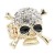 Gold-Plated-With-Clear-Crystal-Skull-Stretch-Rings-Gold Clear