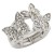 Rhodium-Plated-With-Clear-Crystal-Butterfly-Stretch-Rings-Rhodium Clear