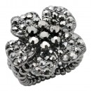 Gold Plated With AB Crystal Flower Stretch Rings