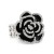 Rhodium-Plated-With-Black-Rose-Flower-Stretch-Rings-Rhodium Black