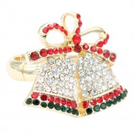 Gold Plated Christmas Bell Stretch Ring Gold Plated Christmas Bell Stretch Ring