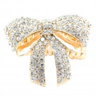 Gold Plated With Clear Stone Stretch Ring Gold Plated With Clear Stone Stretch Ring