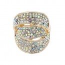 Gold Plated with AB Crystal Stretch Rings