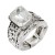 Antique-Rhodium-Plated-with-Clear-Crystal-Vintage-Stretch-Rings-Rhodium