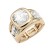 Gold-Plated-With-Clear-Crystal-Stretch-Rings-Gold