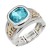 Rhodium-Plated-With-Aqua-Crystal-Stretch-Rings-Rhodium