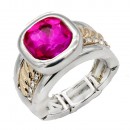 Gold Plated Volcano Crystal Stretch Rings