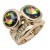 Gold-Plated-With-Green-AB-Crystal-Stretch-Rings-Gold