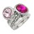 Rhodium-Plated-With-Pink-Combination-Crystal-Stretch-Rings-Rhodium