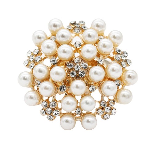 Gold Plated Pearl Stretch Rings