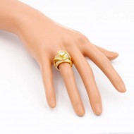 Gold Plated 3pcs Wedding and Engagement Rings with CZ