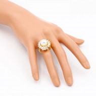 Gold Plated Wedding and Engagement Rings with CZ and Crystal