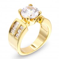 Gold Plated Wedding and Engagement Rings with CZ