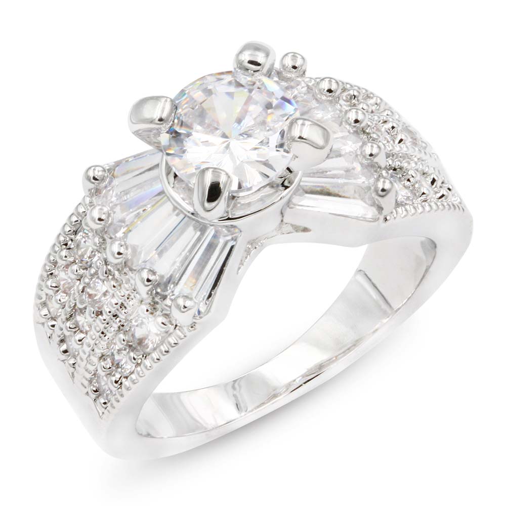 Rhodium Plated with CZ