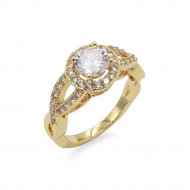 Gold Plated with Cubic Zirconia Engagement Rings