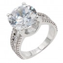 Gold Plated With Green CZ Engagement Rings