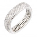 Rhodium Plated Statement and Everyday Ring with CZ