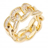 Gold Plated Statement and Everyday Ring with CZ